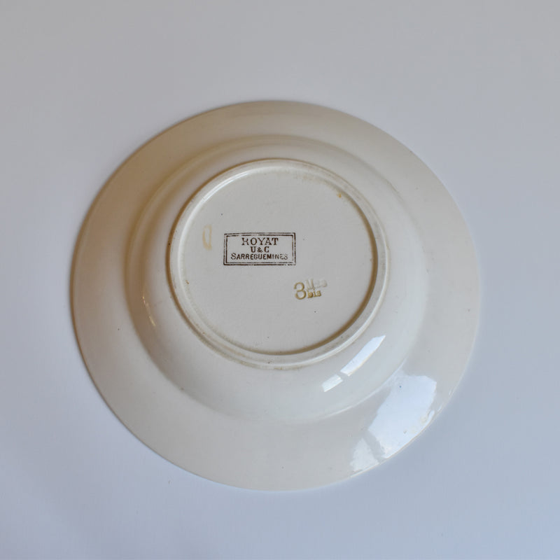 Antique Deep Plate U&C Sarreguemines Royat A