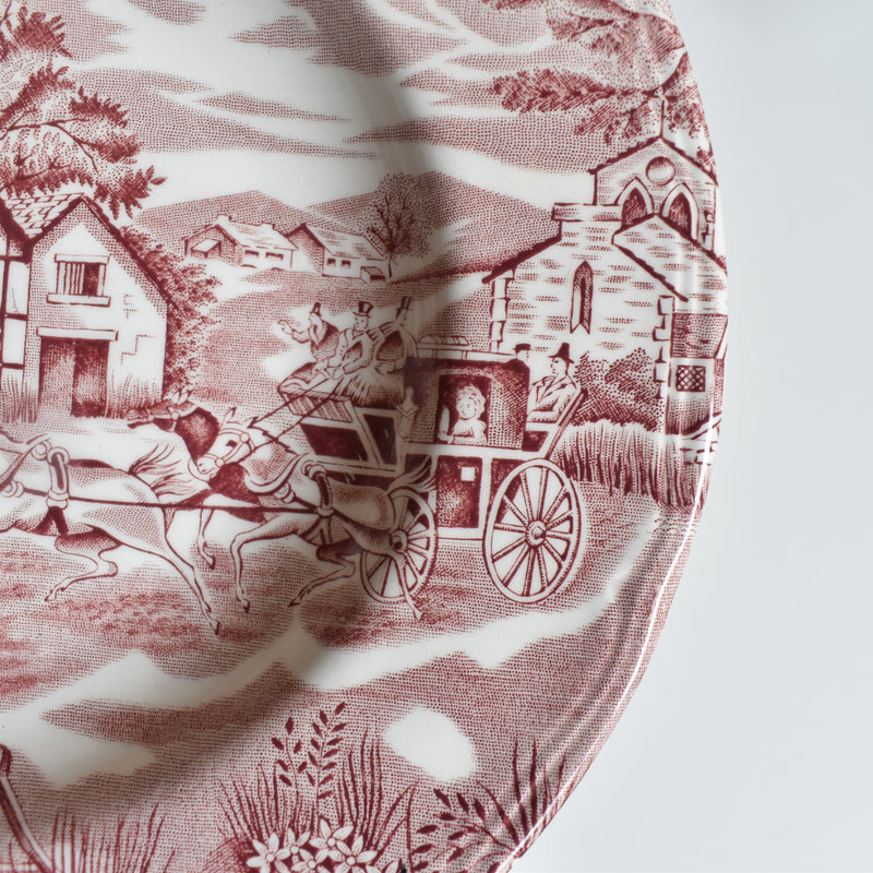 Vintage Deep Plate English Style Rouge B