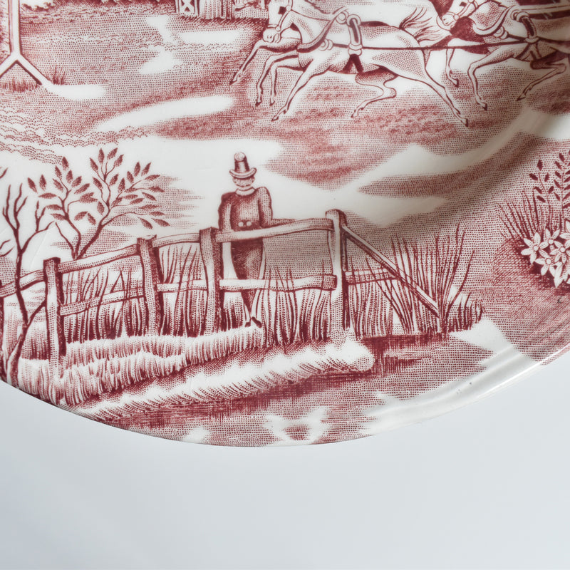 Vintage Deep Plate English Style Rouge B