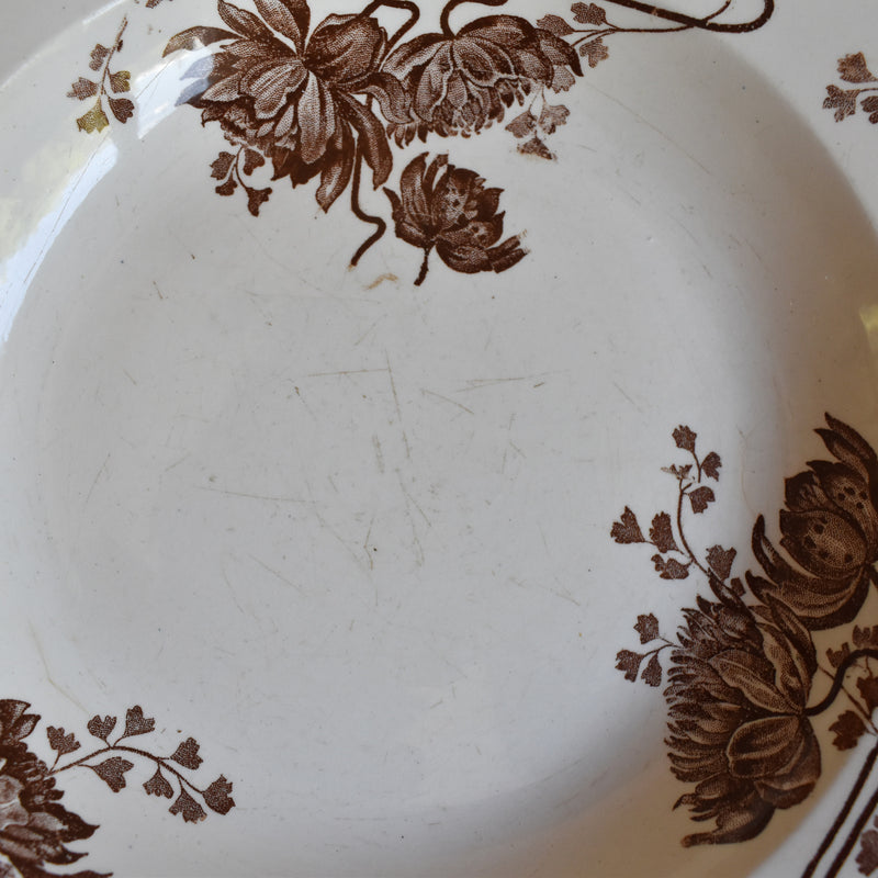 Antique Deep Plate U&C Sarreguemines Royat A