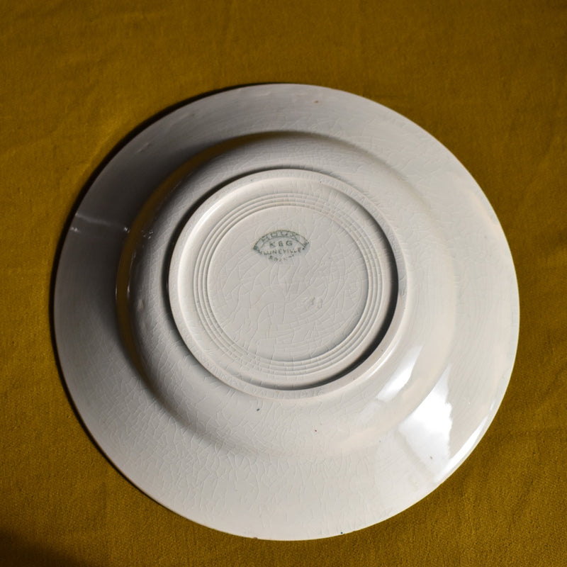 Antique Deep Plate - Lunéville - Houx (Holly) B