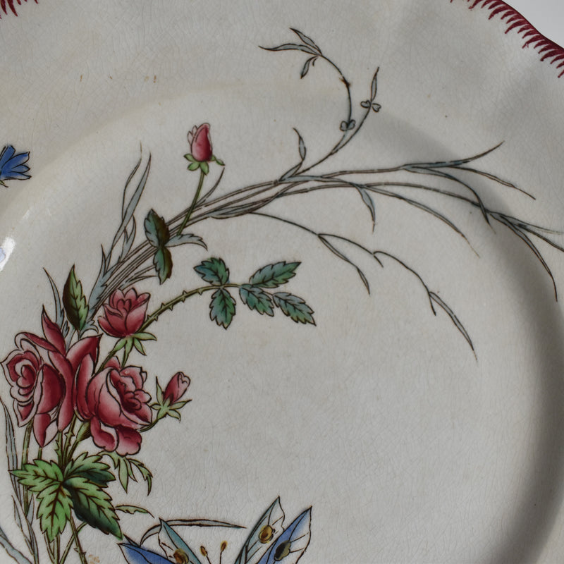 アンティークデザートプレート U&Cサルグミンヌ Papillon(蝶々）