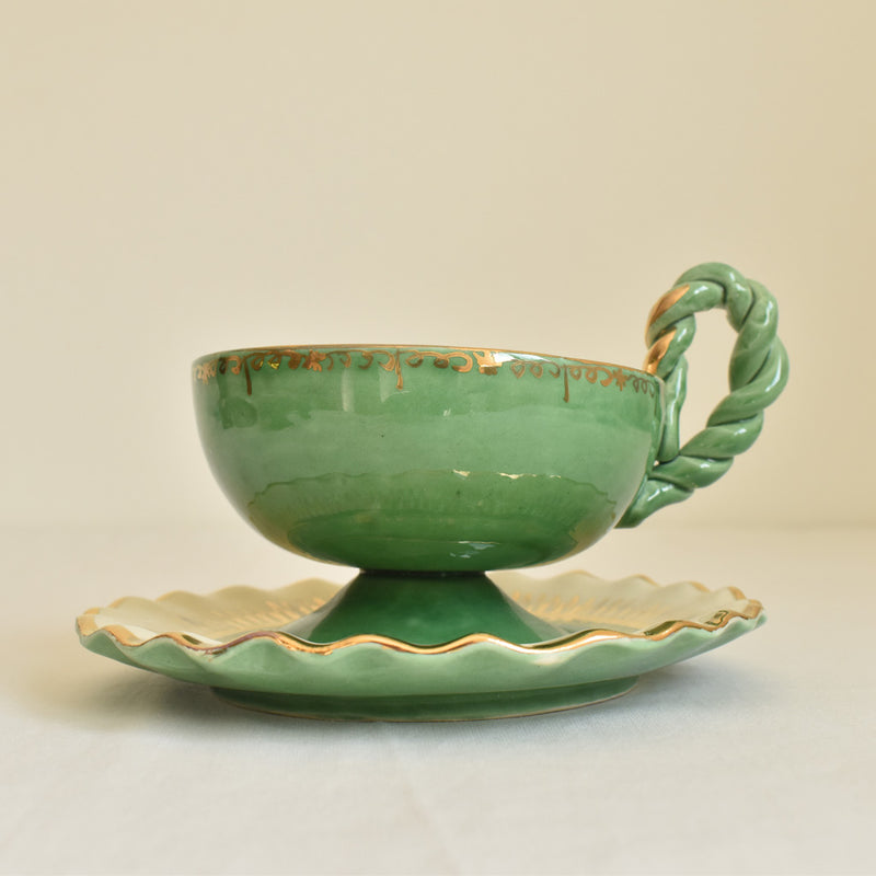 ア.ドラサンヴァル A.Dressinval チョコレートカップ＆ソーサー ライトグリーン