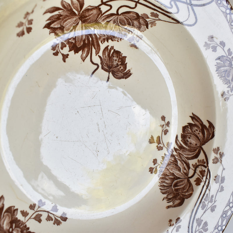 Antique Deep Plate U&C Sarreguemines Royat A