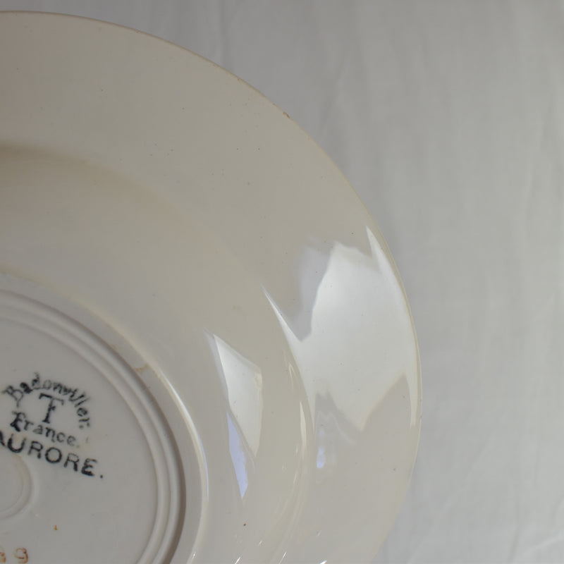 Antique deep plate, Badonviller, Aurore D