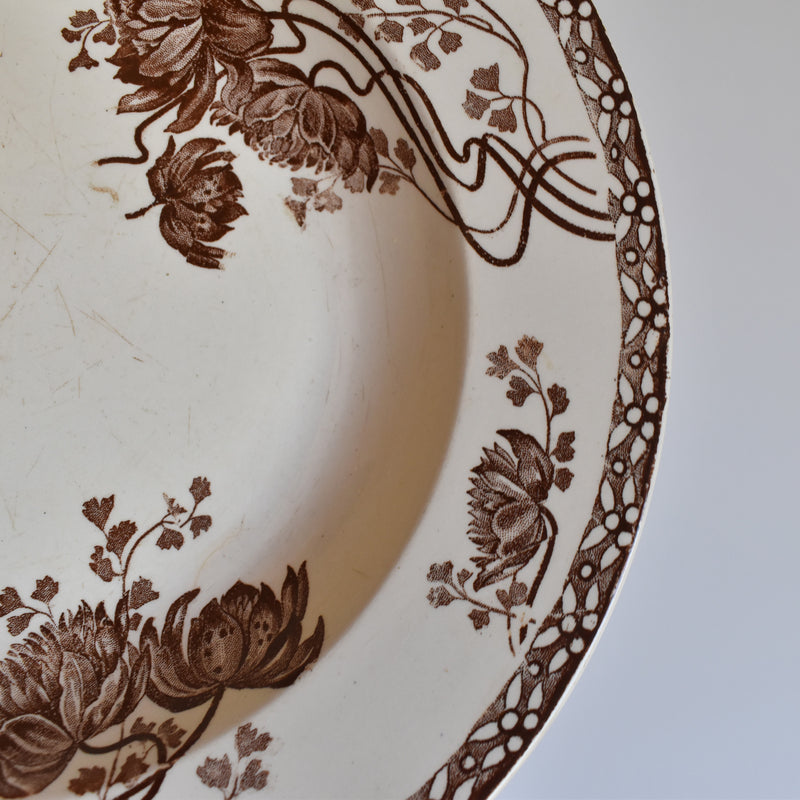 Antique Deep Plate U&C Sarreguemines Royat A