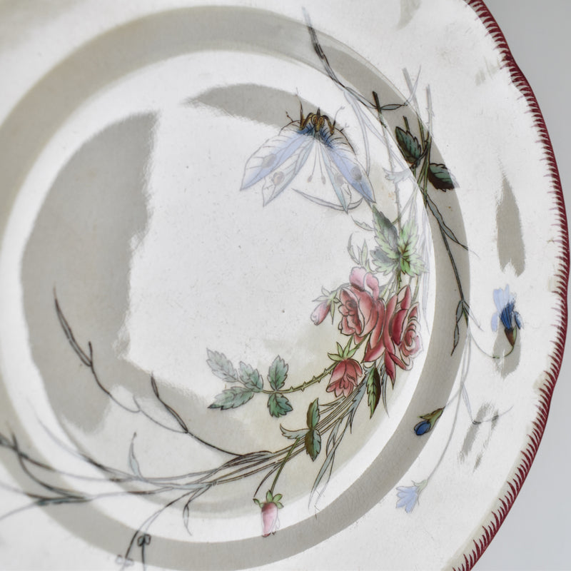 アンティークデザートプレート U&Cサルグミンヌ Papillon(蝶々）