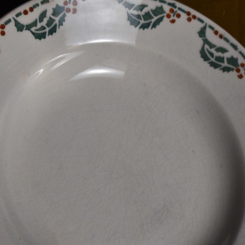 Antique Deep Plate - Lunéville - Houx (Holly) B