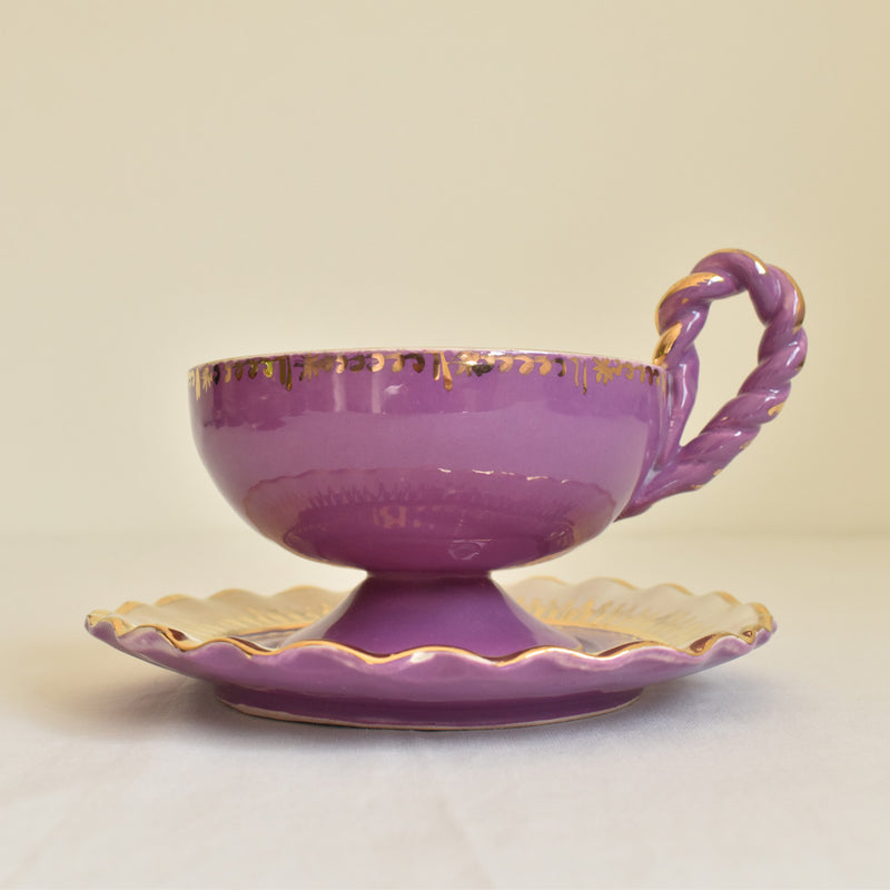 ア.ドラサンヴァル A.Dressinval チョコレートカップ＆ソーサー パープル