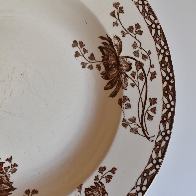 Antique Deep Plate U&C Sarreguemines Royat A