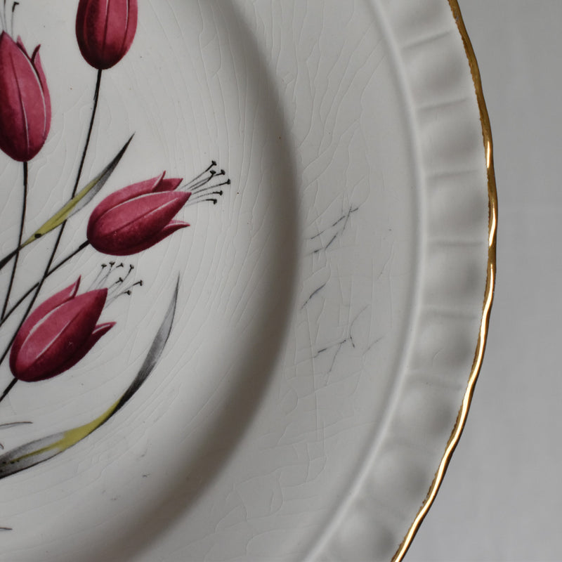 Vintage dessert plate Gien Tulipes J
