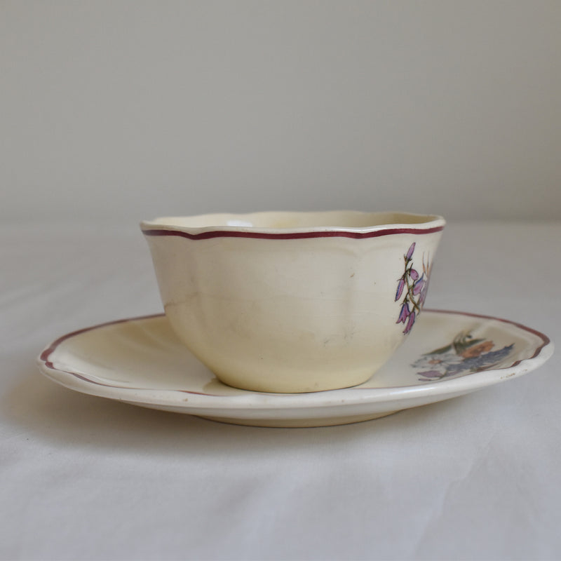 Vintage Cup & Saucer Digoin & Sarreguemines Agreste