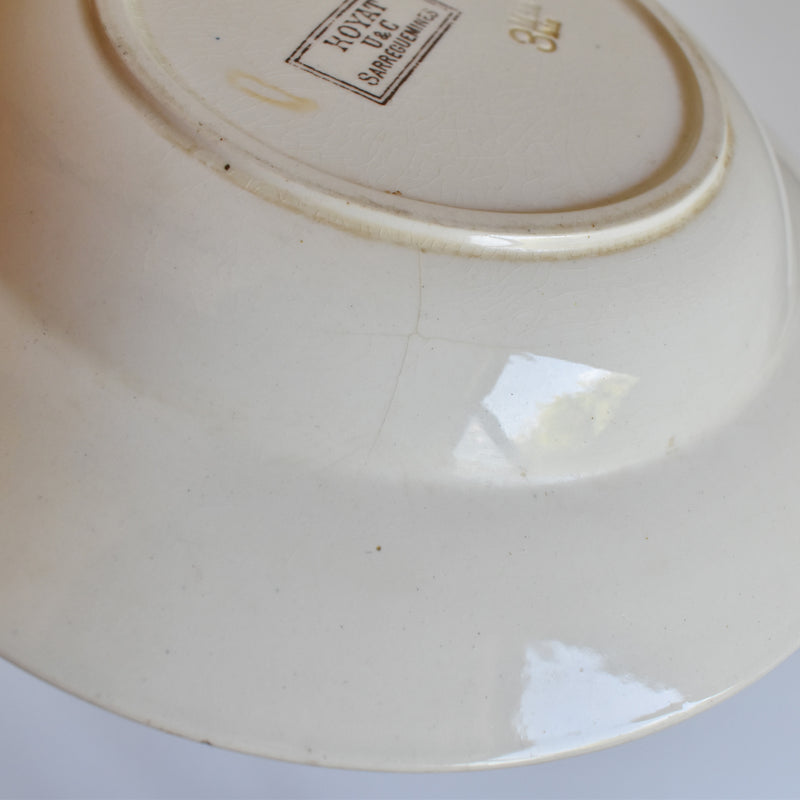 Antique Deep Plate U&C Sarreguemines Royat A