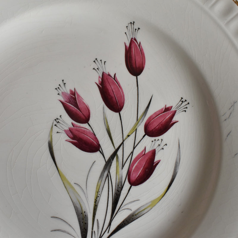 Vintage dessert plate Gien Tulipes J