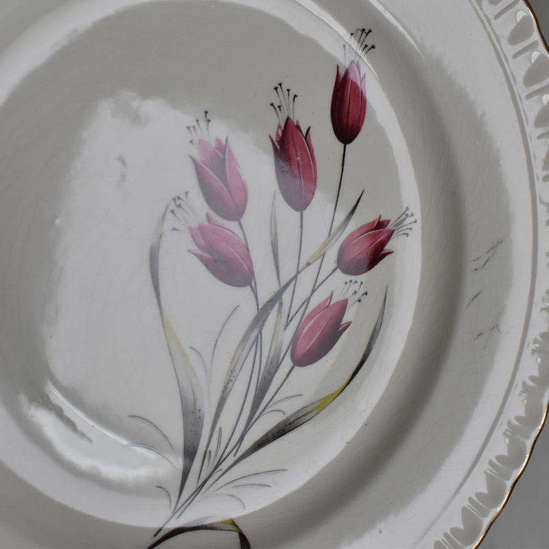 Vintage dessert plate Gien Tulipes J