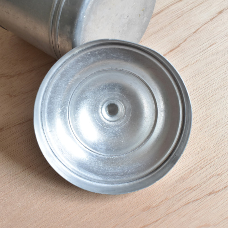 Vintage aluminum storage container, Farine