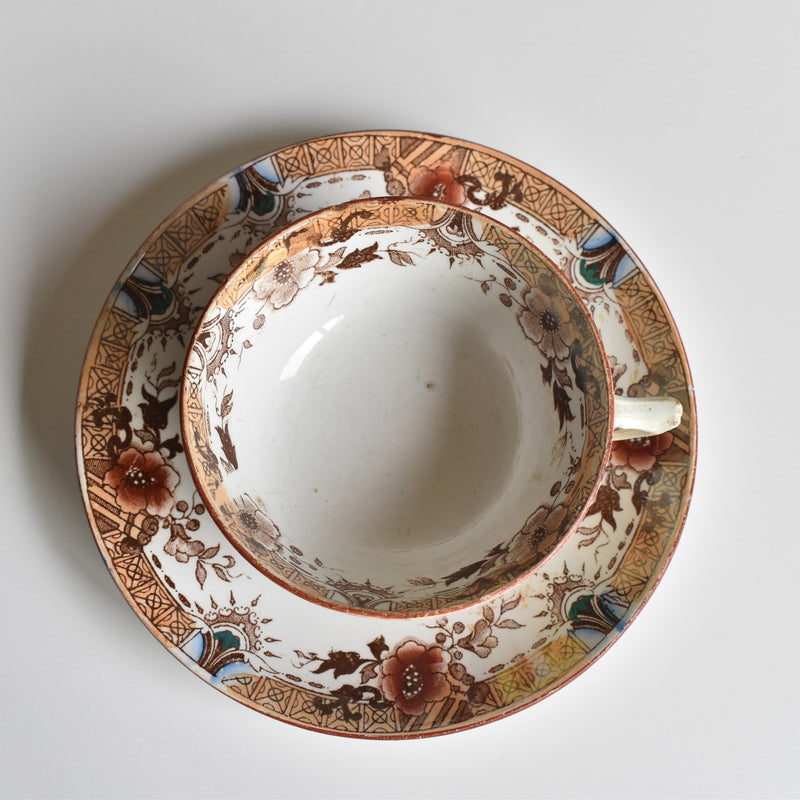 Antique Cup & Saucer Sarreguemines Kyoto B