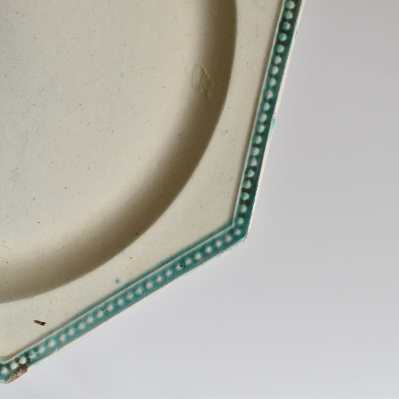 Antique Octagonal Plate, Liseret Vert A
