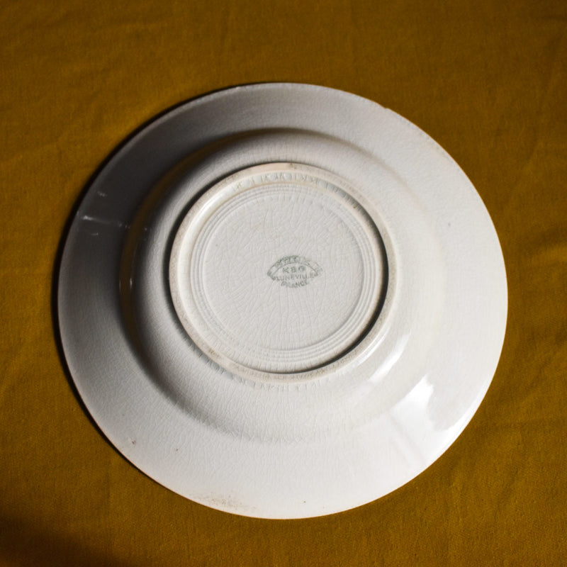 Antique Deep Plate, Luneville, Houx (Holly) C