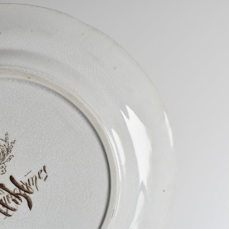 Antique Plate U&C Sarreguemines Papillon (Butterfly)
