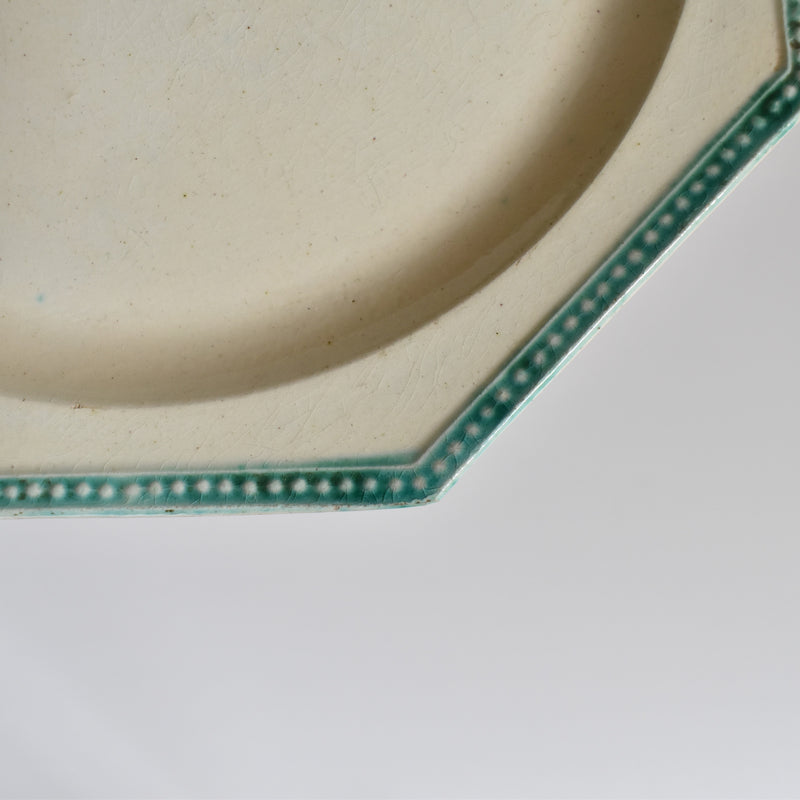 Antique Octagonal Plate, Liseret Vert A