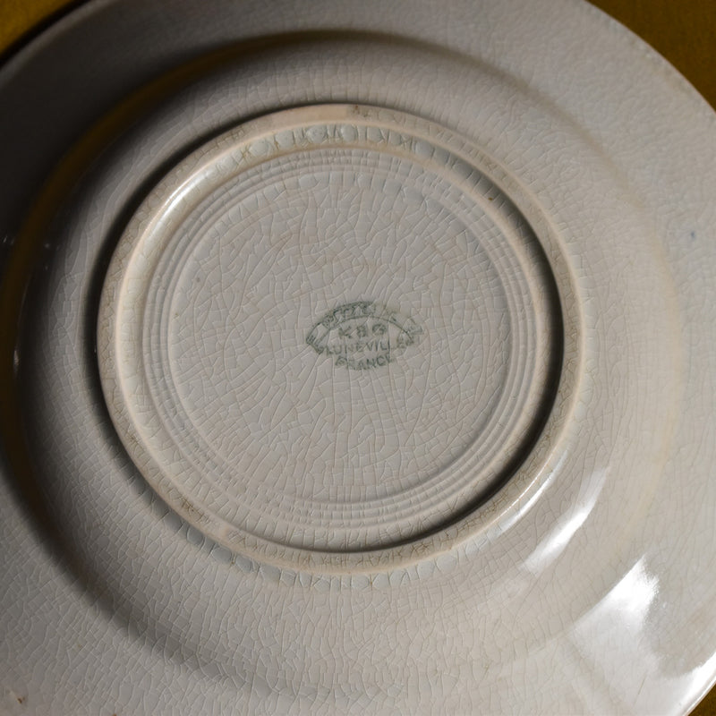 Antique Deep Plate, Luneville, Houx (Holly) C