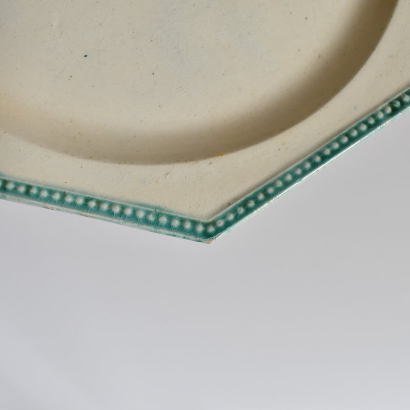 Antique Octagonal Plate, Liseret Vert A