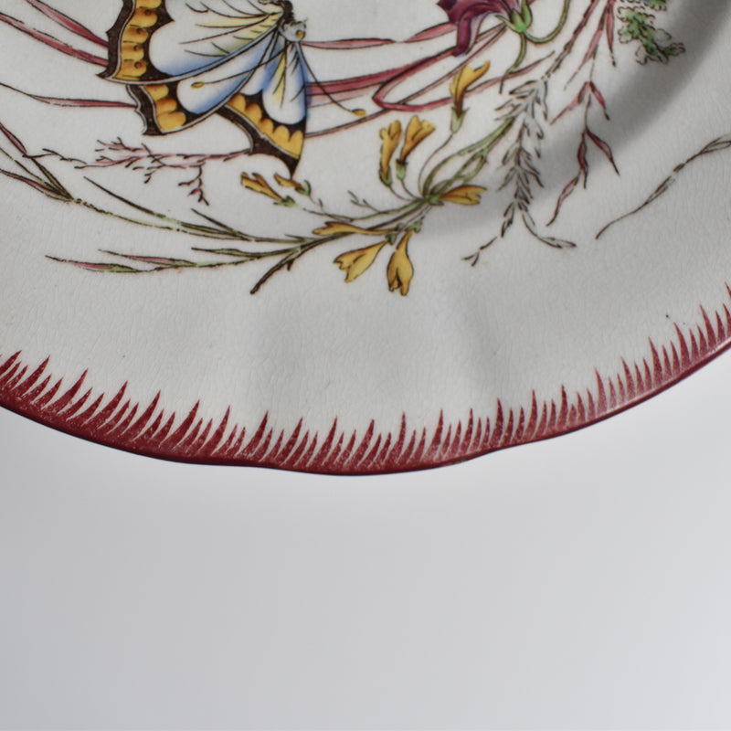 Antique Plate U&C Sarreguemines Papillon (Butterfly)