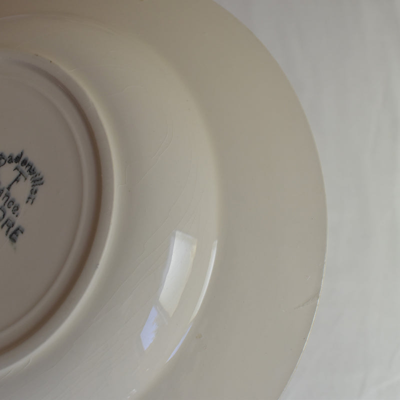 Antique Deep Plate, Badonviller, Aurore E