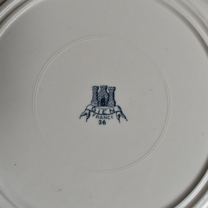 Antique plate Gien Carre Bleu