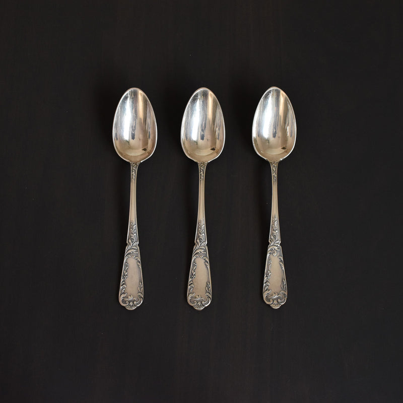 Vintage dessert spoons, A.V. set of 3