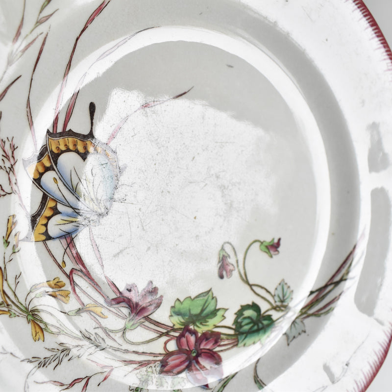 Antique Plate U&C Sarreguemines Papillon (Butterfly)