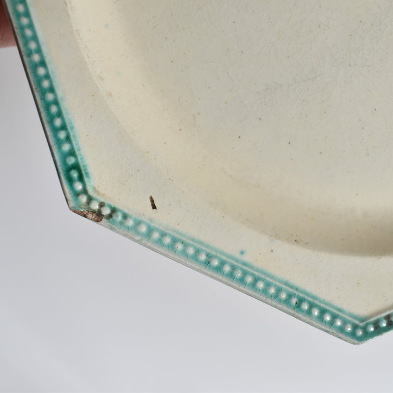 Antique Octagonal Plate, Liseret Vert A