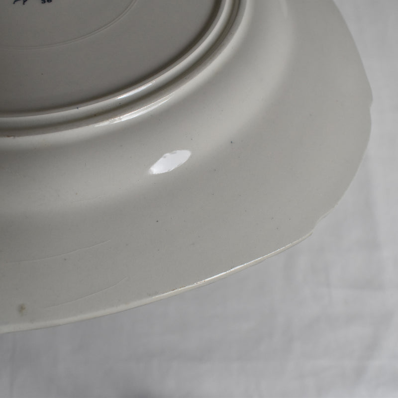 Antique plate Gien Carre Bleu
