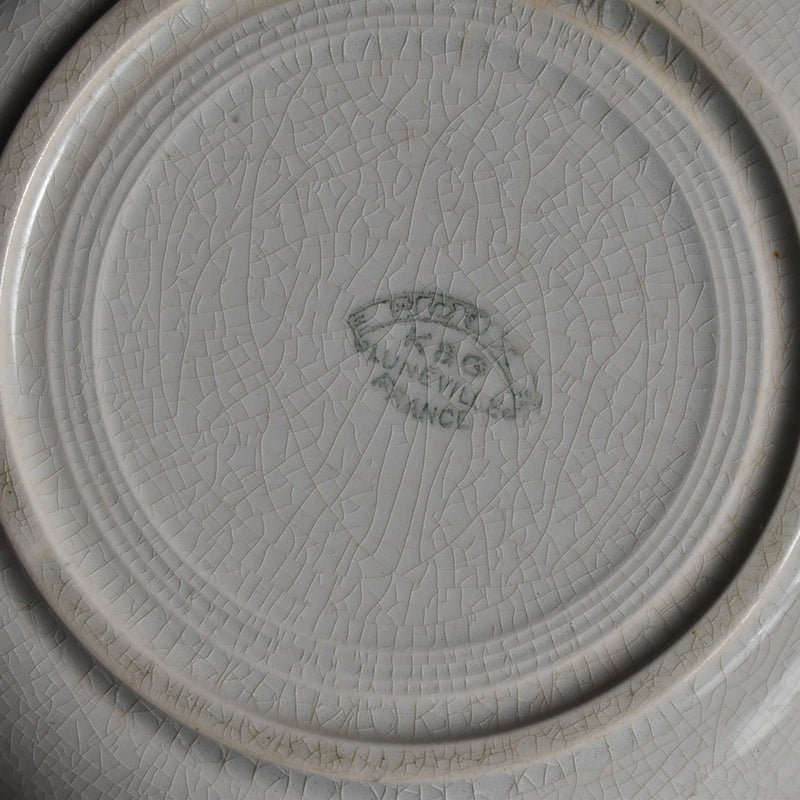 Antique Deep Plate, Luneville, Houx (Holly) C