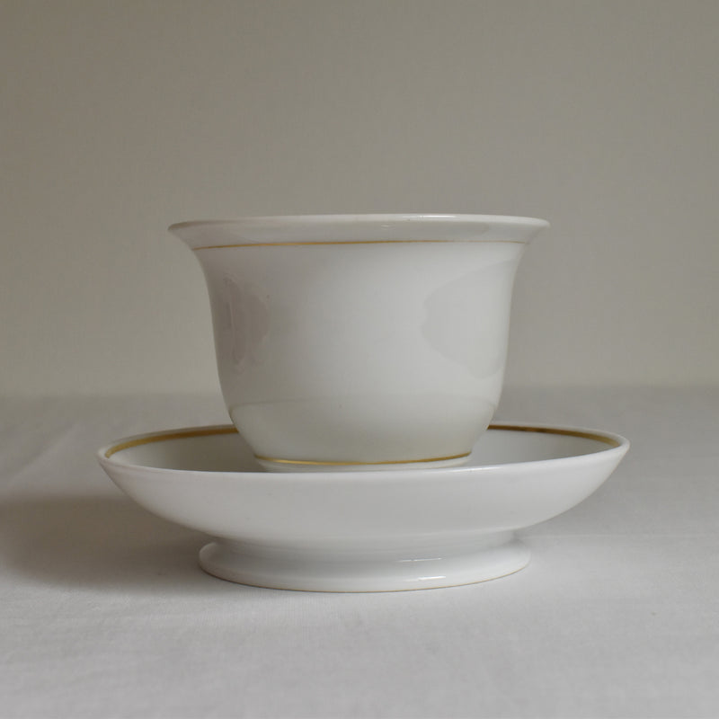 Vintage Large Chocolate Cup & Saucer, Porcelain
