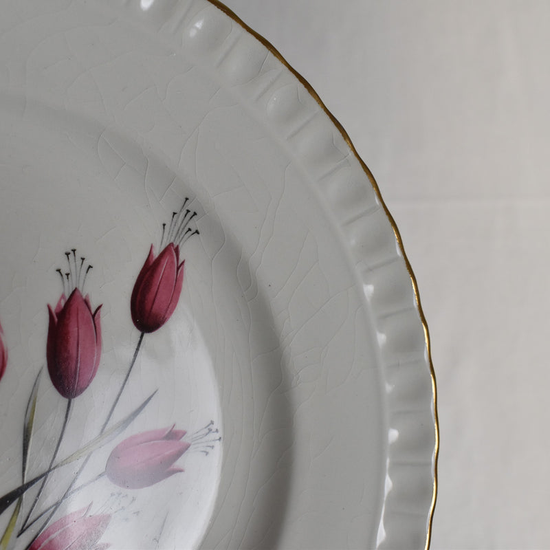 Vintage Dessert Plate Gien Tulipes K