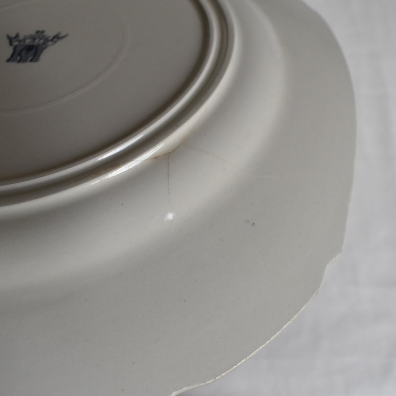 Antique plate Gien Carre Bleu