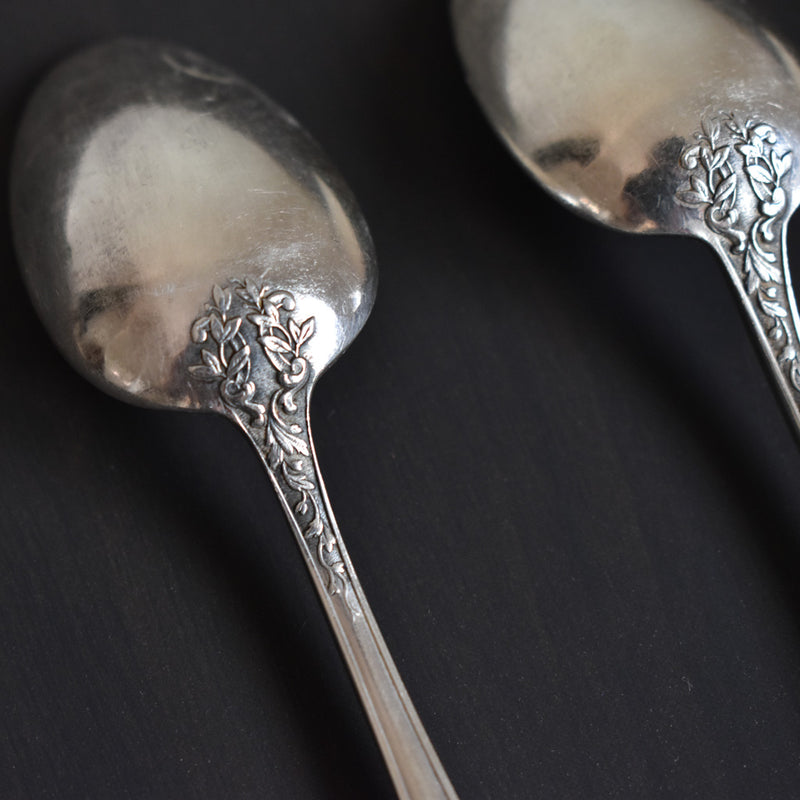 Vintage dessert spoons, A.V. set of 3