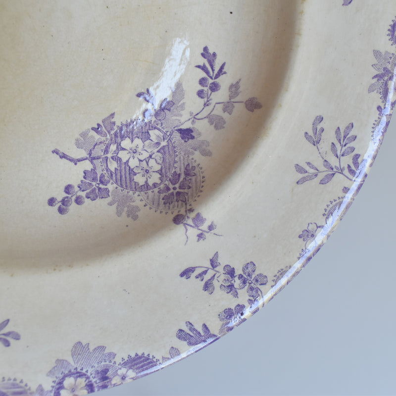 Antique Deep Plate - Ronhui Hanoi (Purple) A