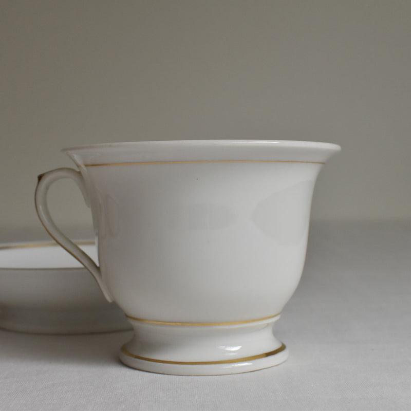 Vintage Large Chocolate Cup & Saucer, Porcelain