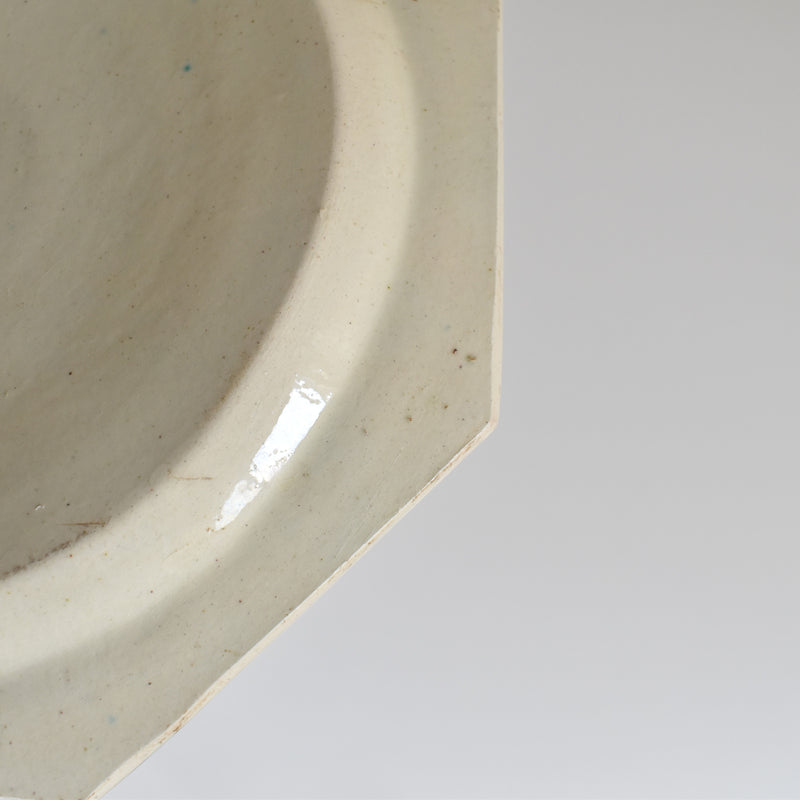 Antique Octagonal Plate, Green Rim B