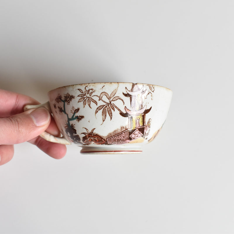 Antique Cup & Saucer Sarreguemines Kyoto B