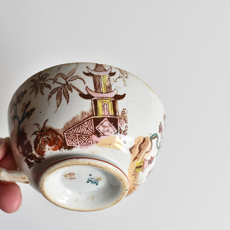 Antique Cup & Saucer Sarreguemines Kyoto B
