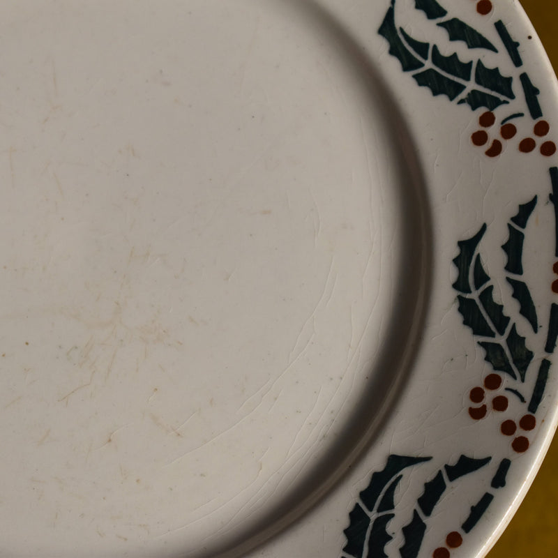 Antique plate - Lunéville - Houx (Holly)