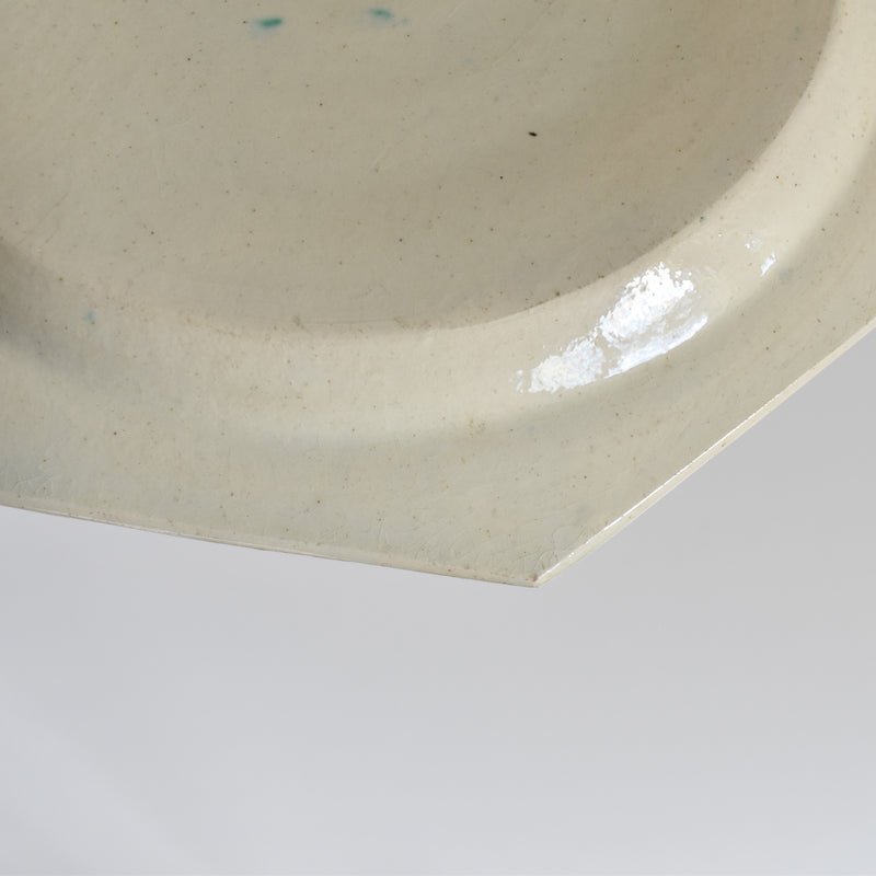 Antique Octagonal Plate, Green Rim B