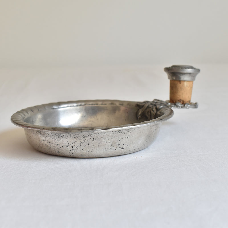 Vintage Pewter Bottle Tray and Cork