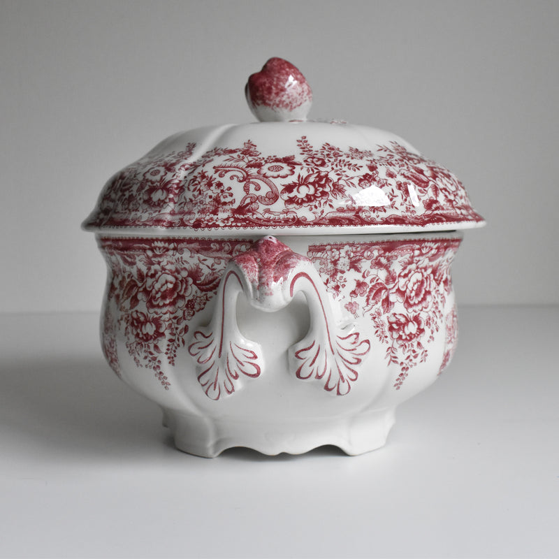 Vintage Soup Tureen, Lunéville Tradition (Red)
