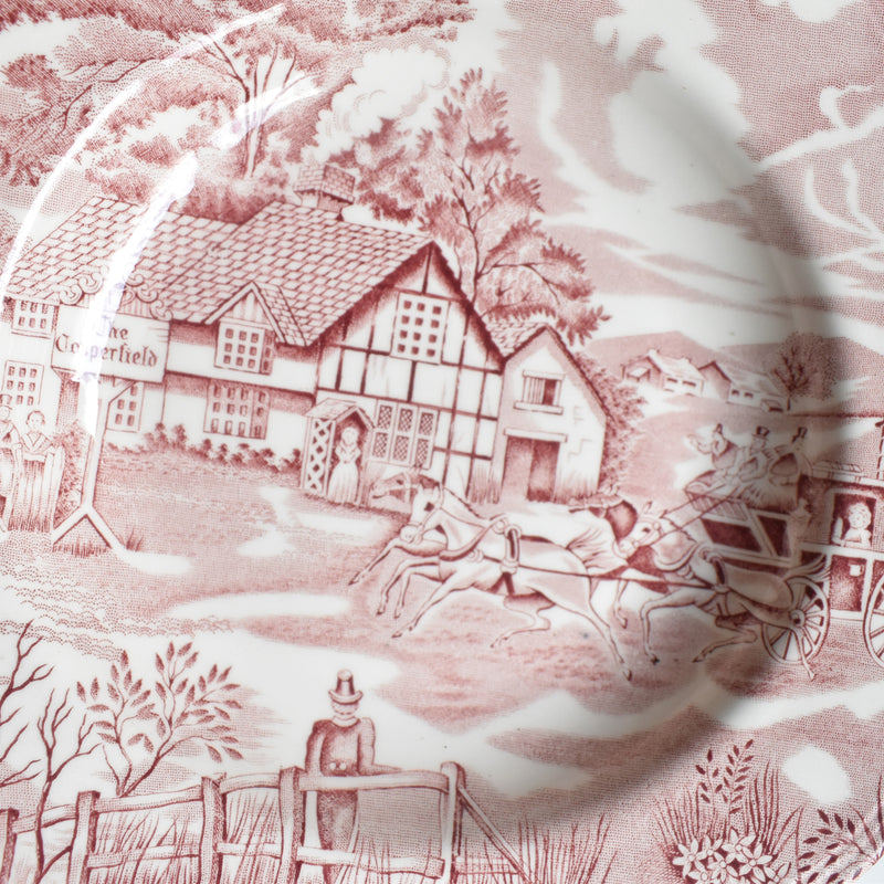 Vintage Deep Plate, English Style rouge D