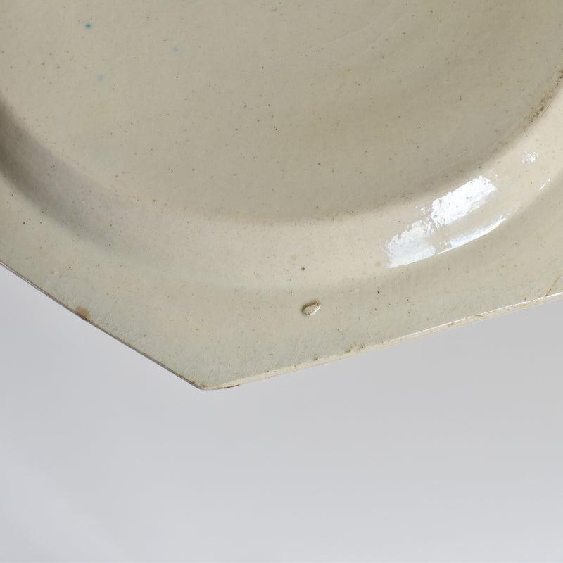 Antique Octagonal Plate, Green Rim B
